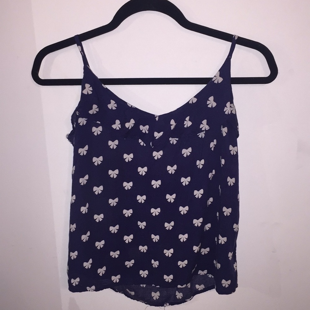 Navy bow tank top
